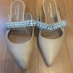 Kurt Geiger Women's Tan Embellished Mules